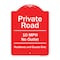Signmission Private Road 10 Mph No Outlet Residents And Guests Heavy-Gauge Aluminum Sign, 24" H, RW-1824-9772 A-DES-RW-1824-9772 - alternate 1